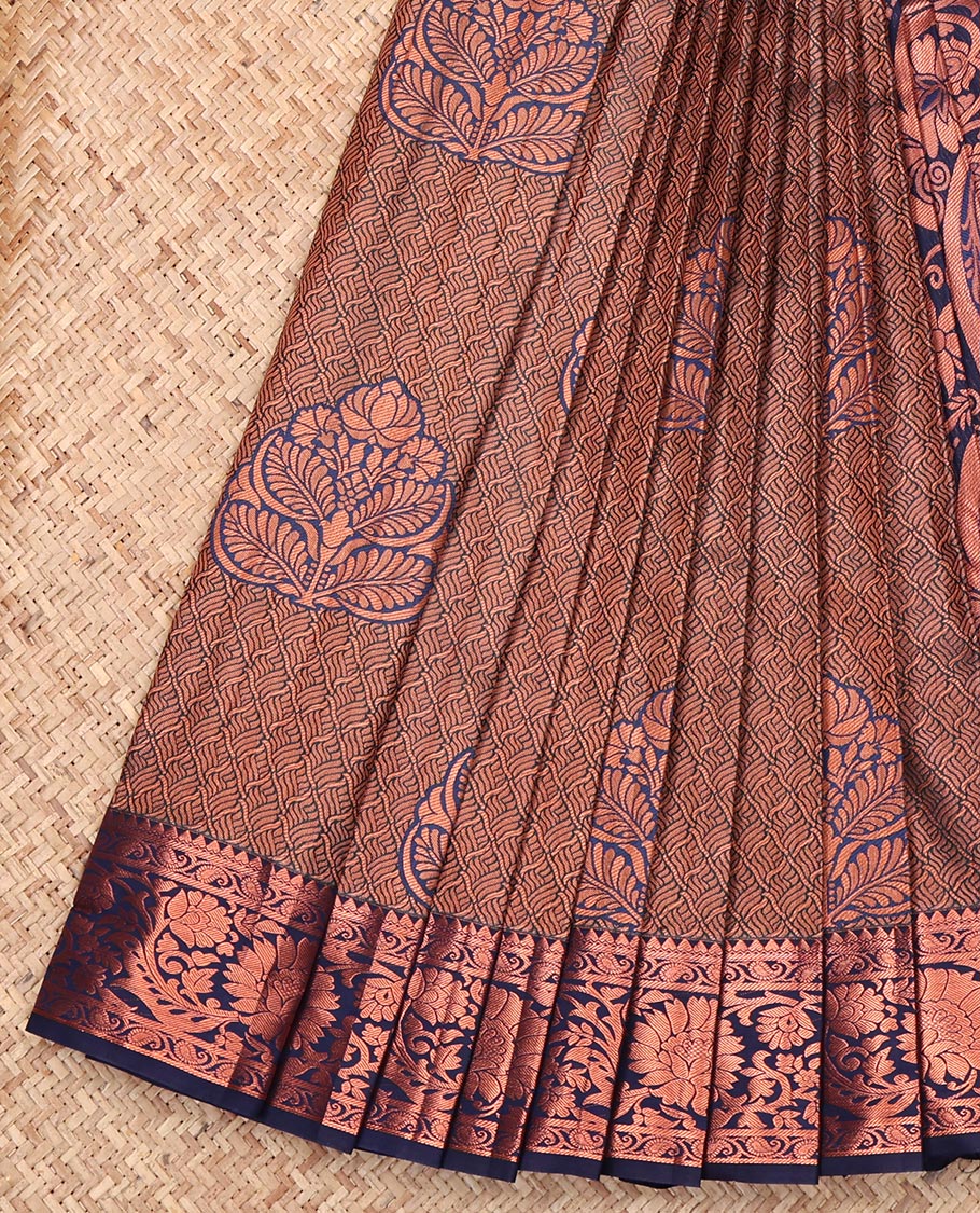 Blue Budget Silk Saree, Ornamented with Jacquard, Highlighted by a Traditional Zari Border, Grand Pallu, and a Matching Blouse