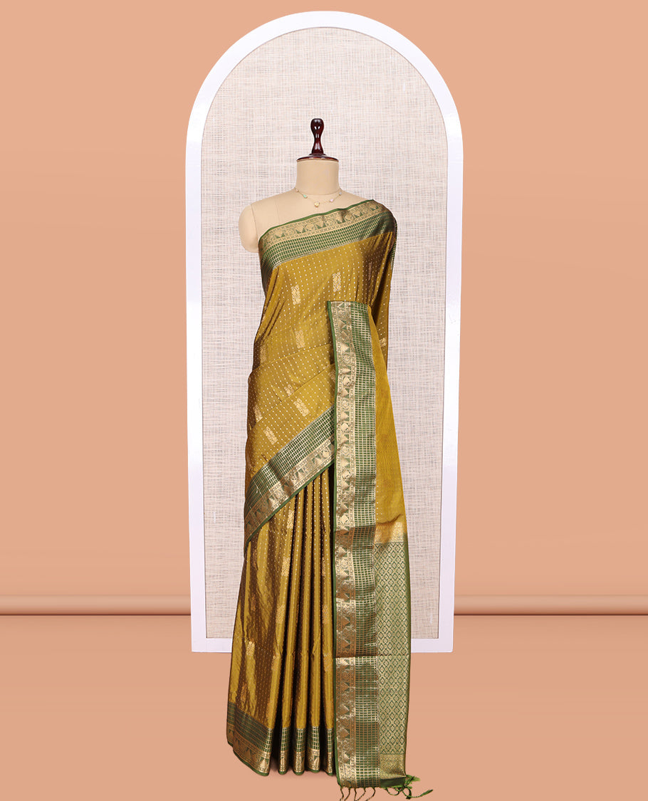 Green Paisley Design Budget Silk Saree