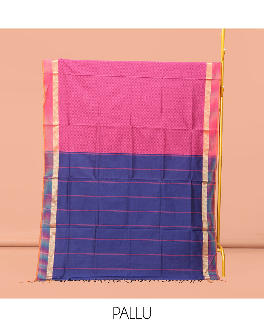 Pink Poly Cotton Saree