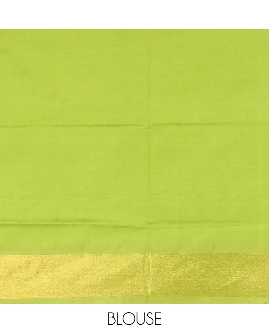 Royal blue diamond buttas poly cotton saree, contrast zari border, and contrast zari buttas pallu