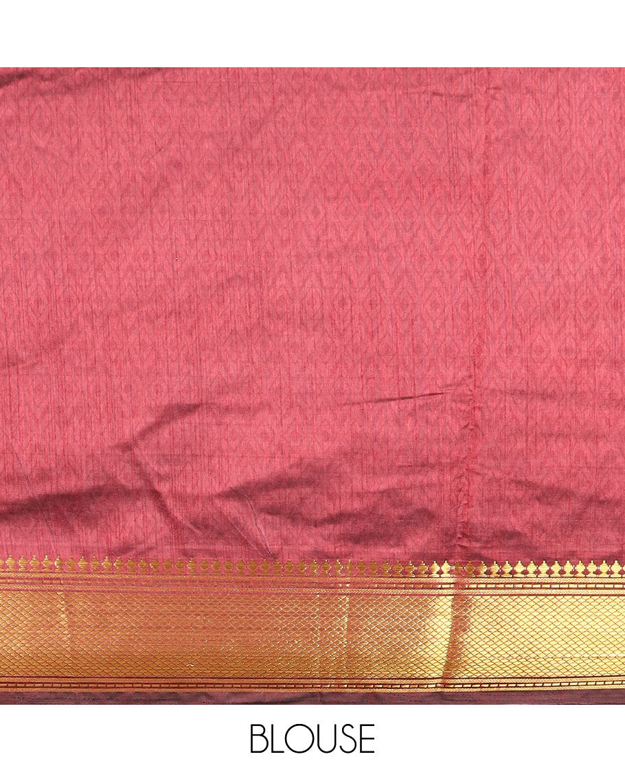 Black ikkat design semi-banaras patola silk saree, traditional zari design border, and ikkat design pallu