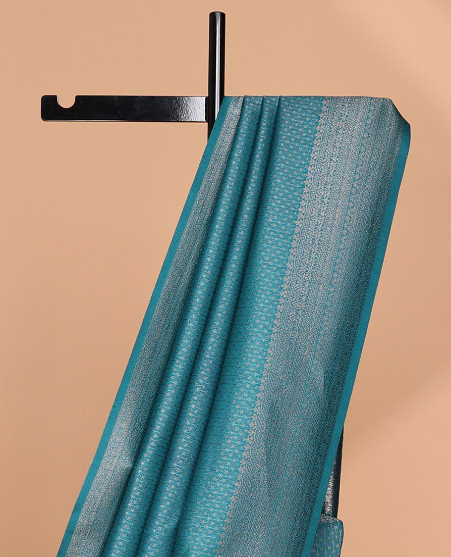 Peacock antique zari weaving softy silk saree with antique zari border & small zari butta blouse