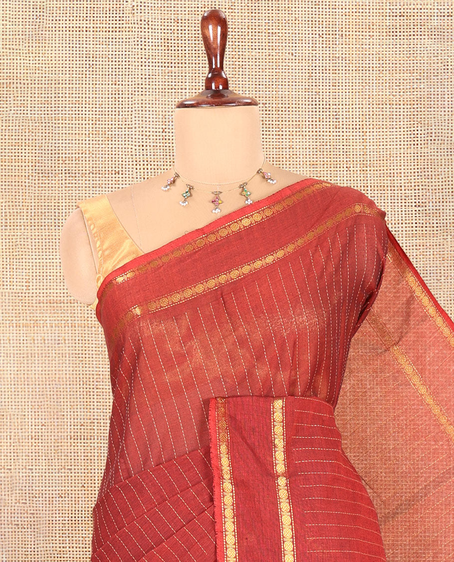Maroon Chettinad Cotton Saree