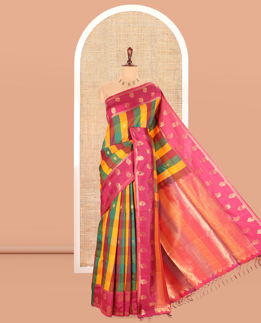 Magenta Pink Fancy Softy Silk Saree