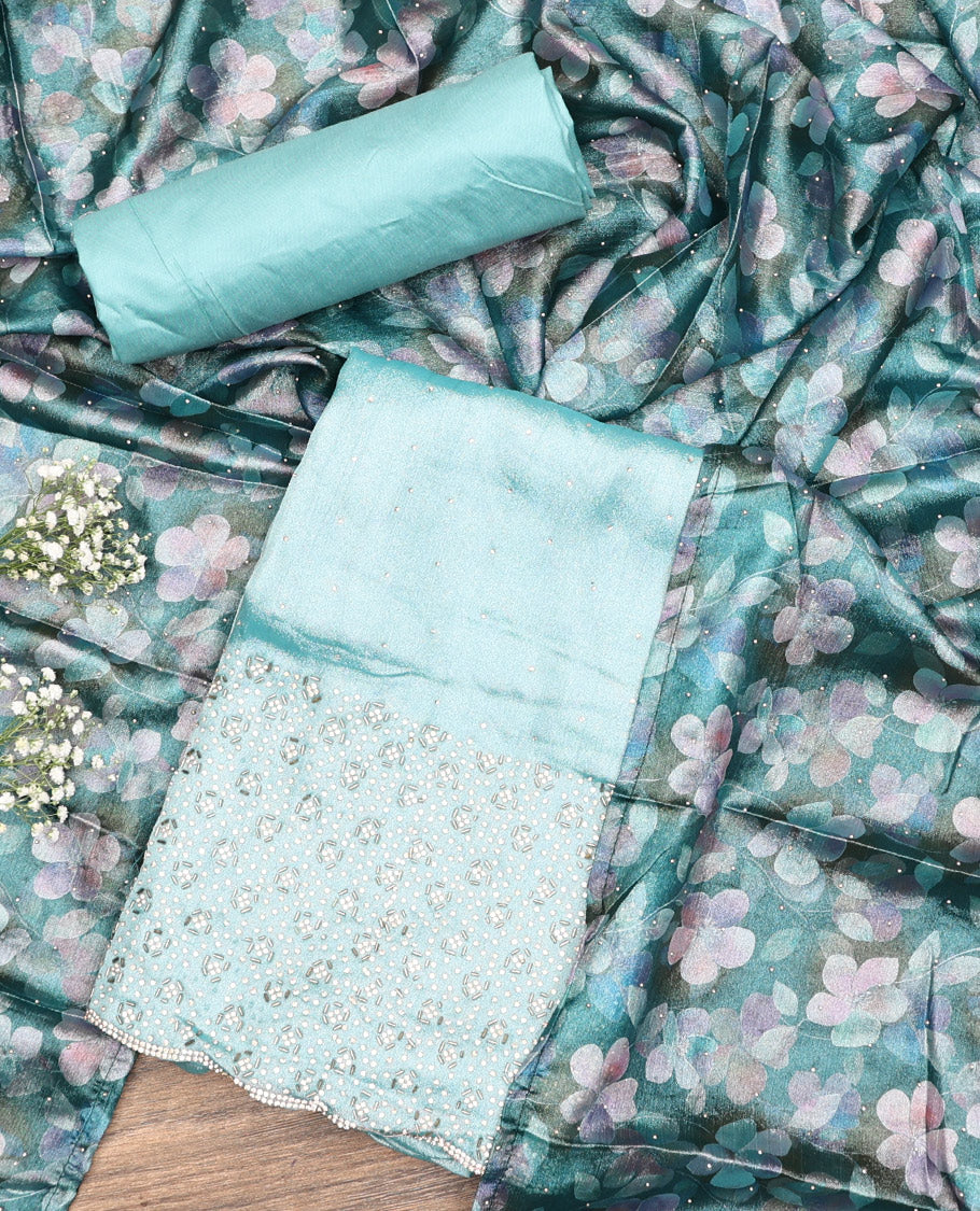 Blue Material Chudidar Set