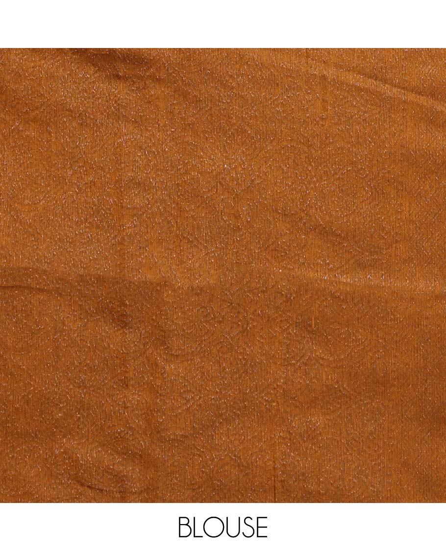 Borderless mustard zari buttas semi silk cotton saree, zari-rich intricately designed pallu