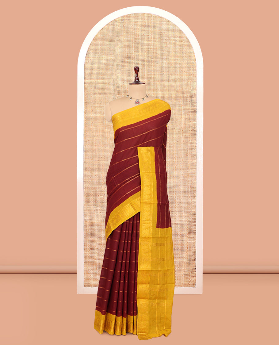Maroon Sungudi Cotton Saree
