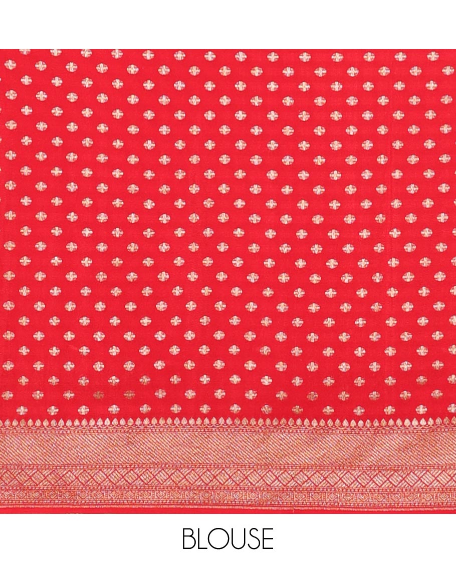 Blue checkered banaras khadi georgettte saree with self zari design border & floral design pallu