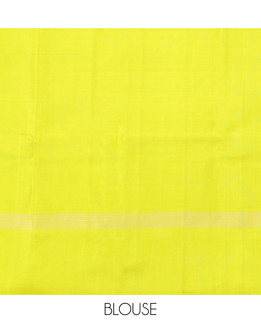 Pink micro-checked kanchipuram silk saree, contrast thazampoo rekku border & pallu of stripes & pillaiyar mokku designs
