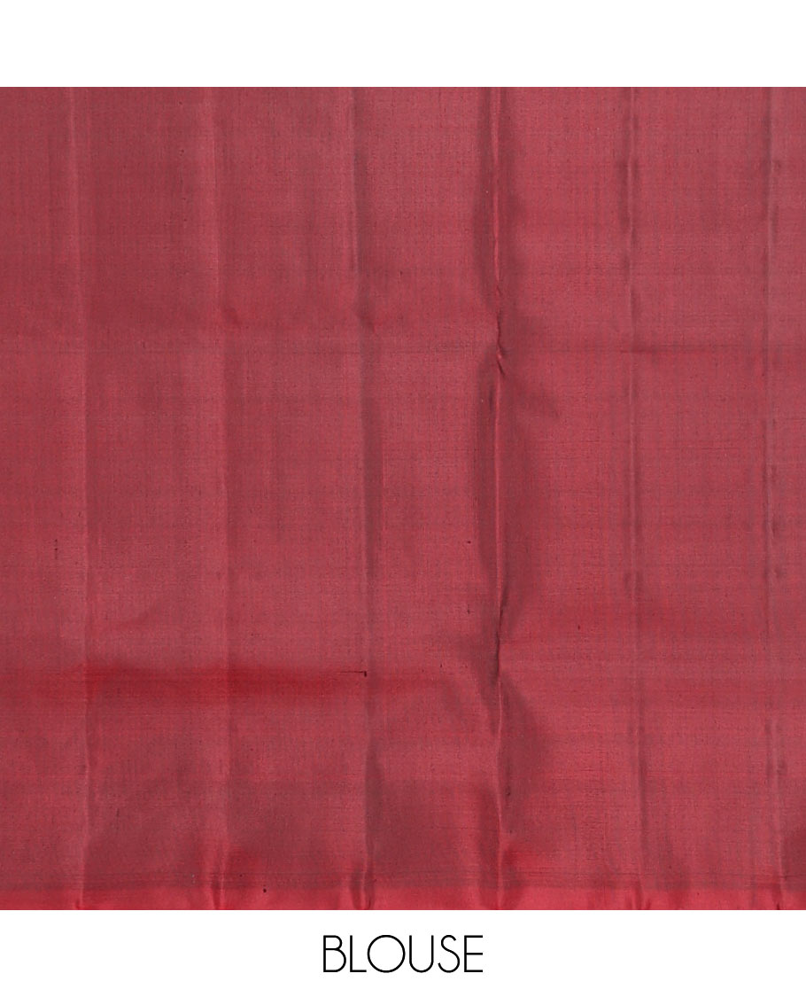 Pink soft silk saree with zari floral buttas, contrast floral design border & zari-rich jaal pallu