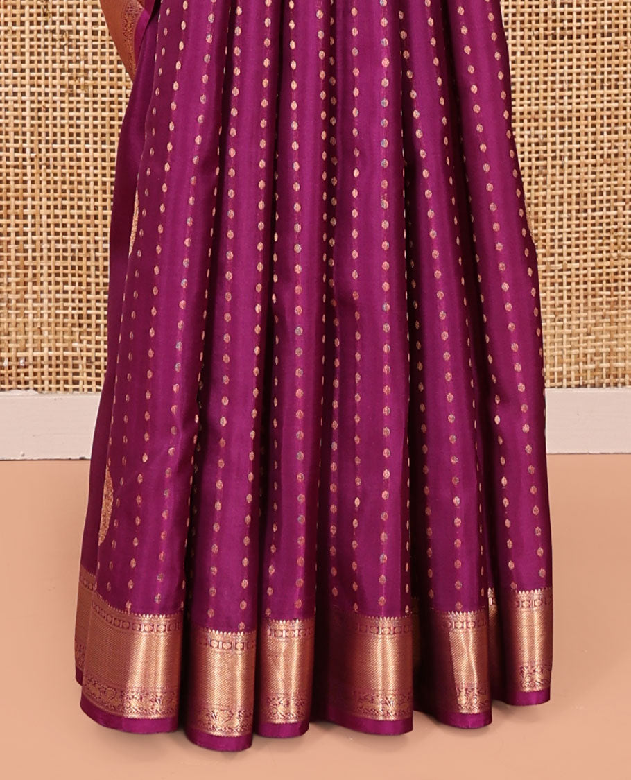 Pink Vasundhara Lite Silk Mix Saree, Crafted with Zari Buttas All Over Its Body, Highlighted by Zari Border of Poun, Kodi Mayil and Yaali Designs, Intricately Designed Pallu, and Paired with a Matching Blouse