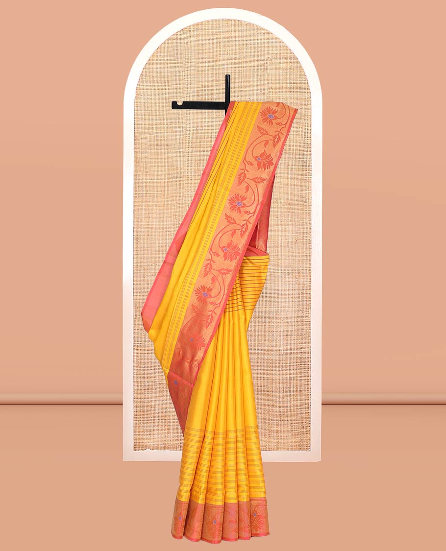 Yellow Mayuri Soft Silk Saree