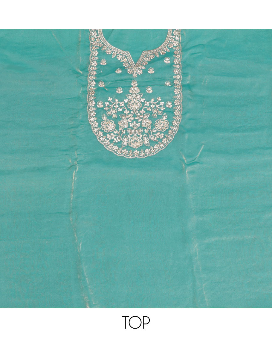 Blue Barbari Silk Material Chudidar Set