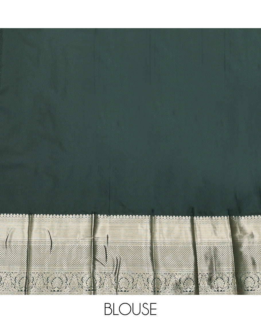 Baby Pink Budget Silk Saree, Sparsely Woven with Zari Buttas, Captivating Contrast Traditional Zari Design Border, Pallu of Intricate Design, and Has a Contrast Blouse