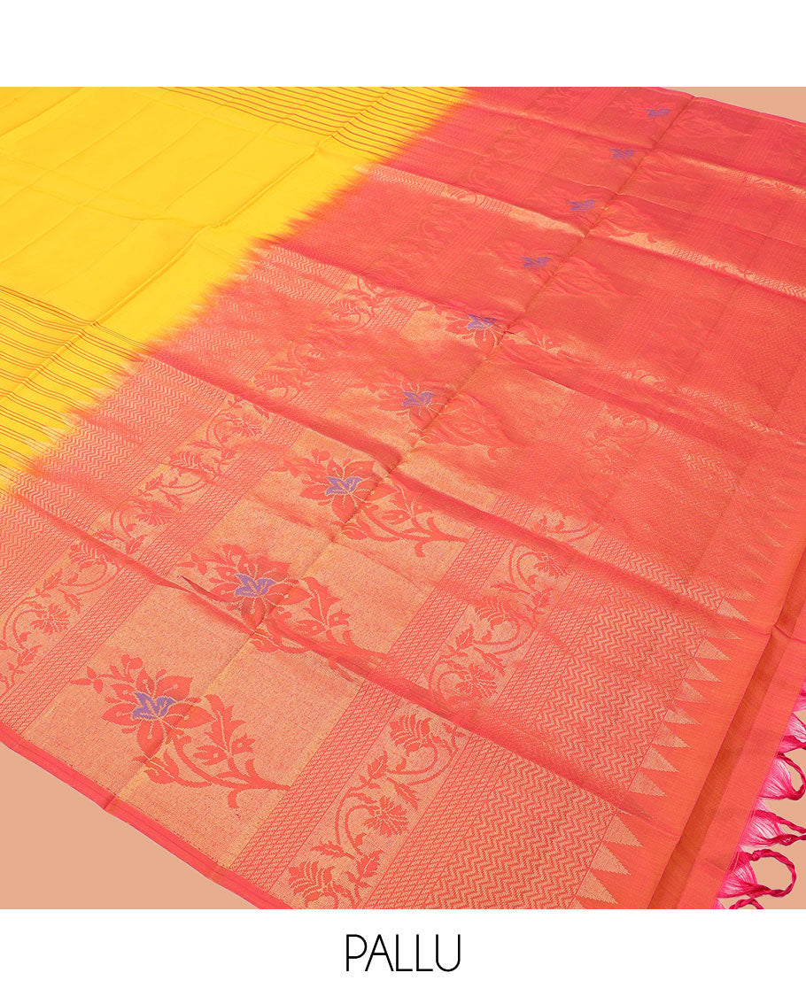 Yellow Mayuri Soft Silk Saree