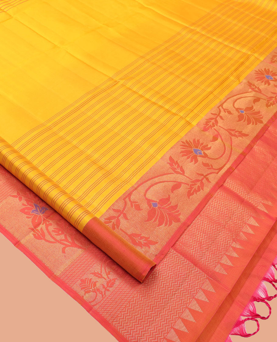 Yellow Mayuri Soft Silk Saree