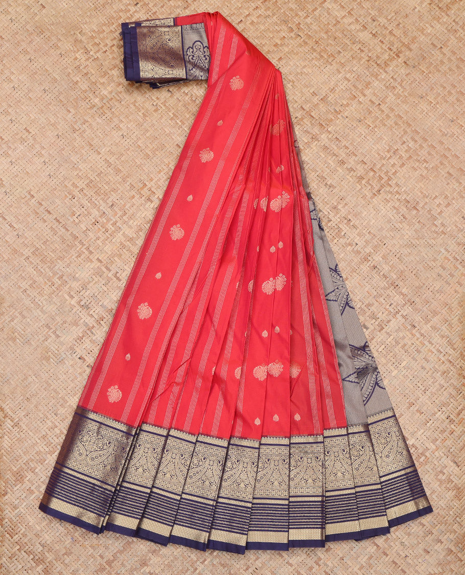 Red Stripes Budget Silk Saree