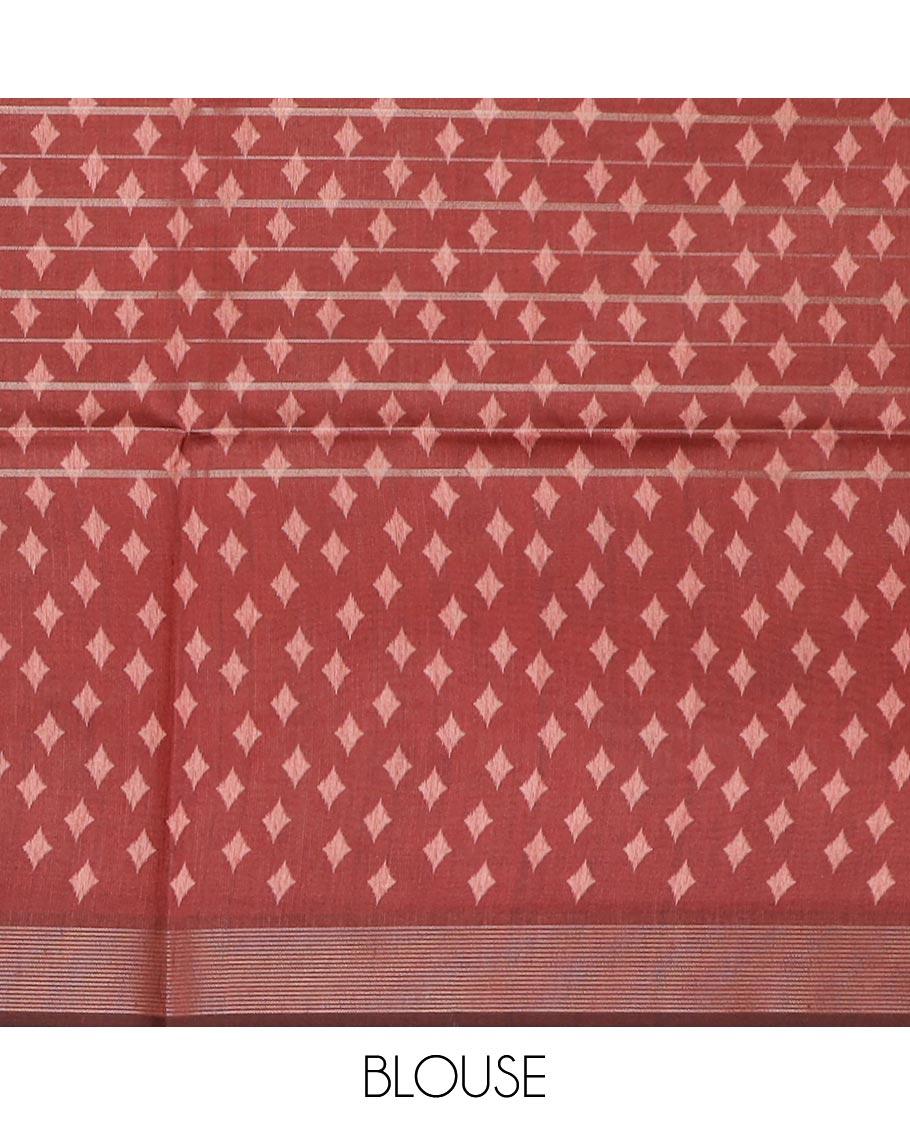 Sandal jaal design tussar silk saree, contrast floral vine printed border, and striped pallu