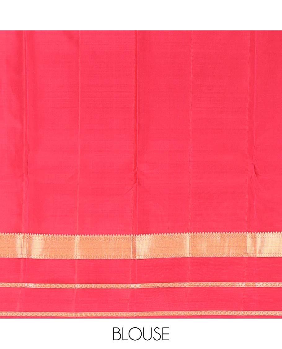 Maroon zari buttas Vasundhara silk mix saree, contrast border of rekku,kathir,zari stripes & kamalam & intricate pallu