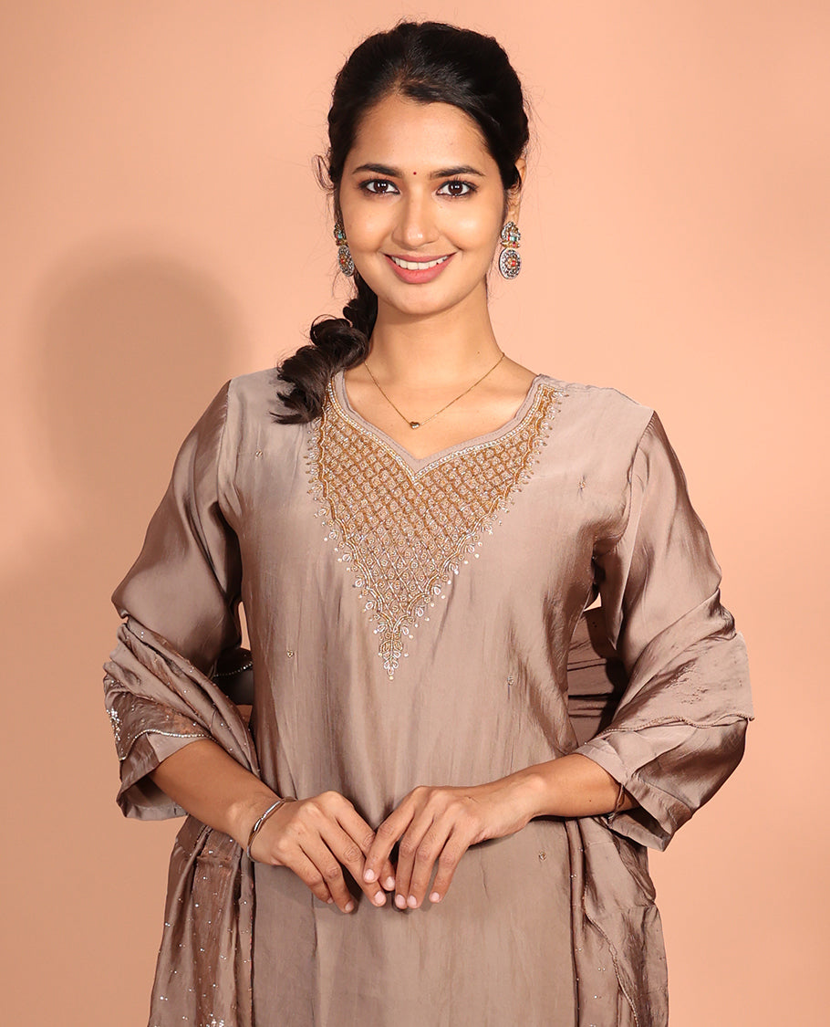 Brown Tissue Readymade Suit