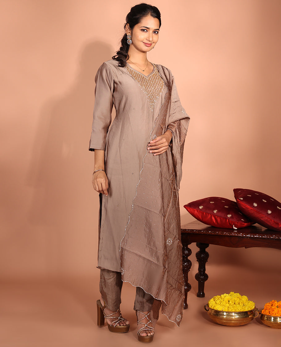 Brown Tissue Readymade Suit