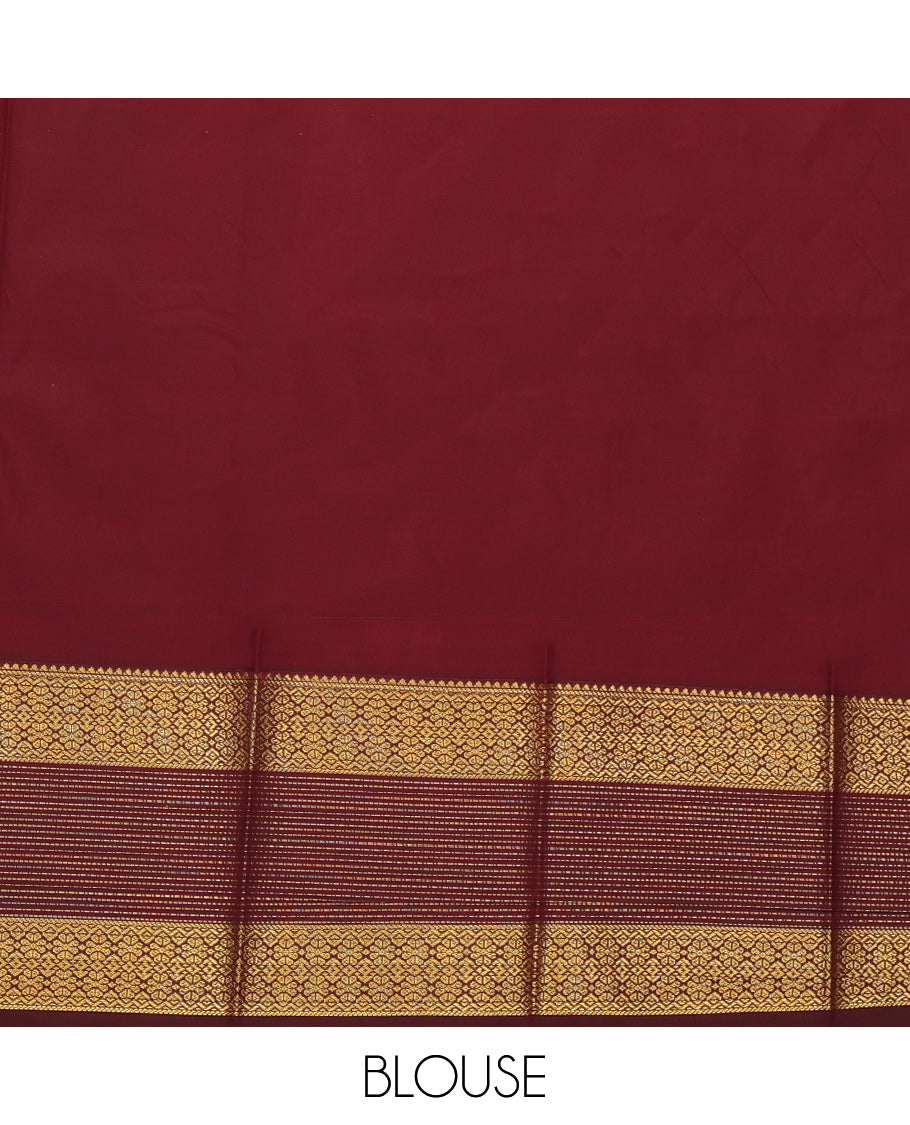 Blue Budget Silk Saree, Meticulously Crafted with Zari Buttas and Checks, a Contrast Traditional Zari Border, Grand Pallu, and a Contrast Blouse