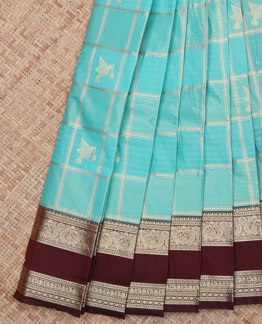Blue Rettai Pattu Zari Design Budget Silk Saree