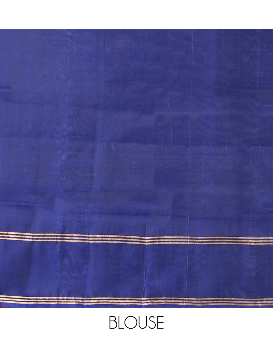 Violet Mayuri Lite Silk Mix Saree, Sparsely Woven with Stripes All Over Its Body, Complemented by a Contrast Rettai Pettu Border, Pallu of Jaal Designs, and Paired with a Contrast Blouse