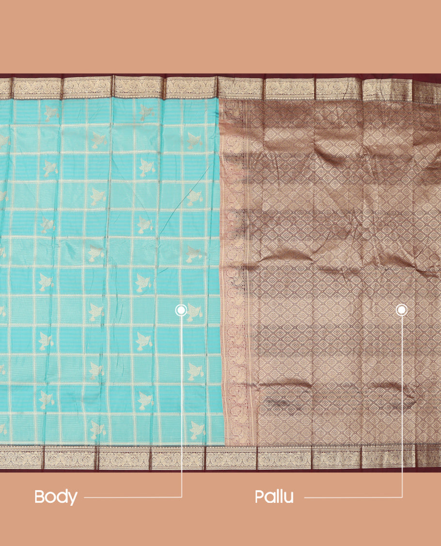 Blue Rettai Pattu Zari Design Budget Silk Saree