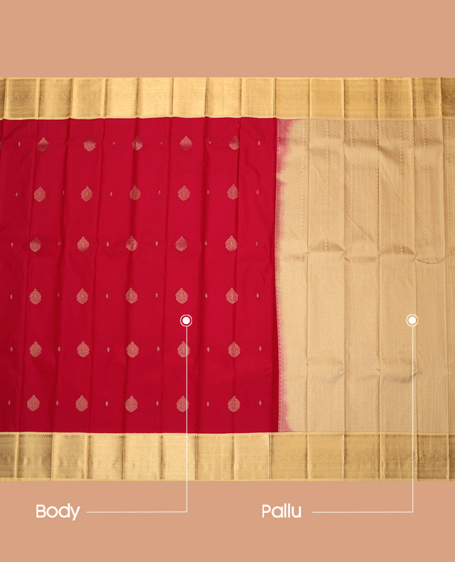 Pink Budget Silk Saree, Adorned with Zari Buttas, Complemented by a Contrast Traditional Zari Border, Grand Pallu, and Contrast Blouse