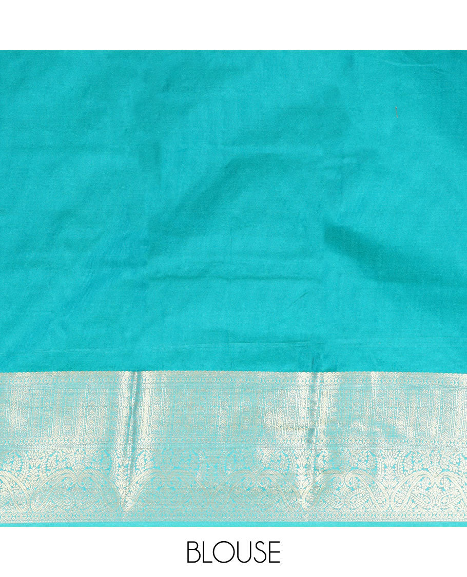 Maroon floral design gift saree with contrast zari design border & floral design pallu