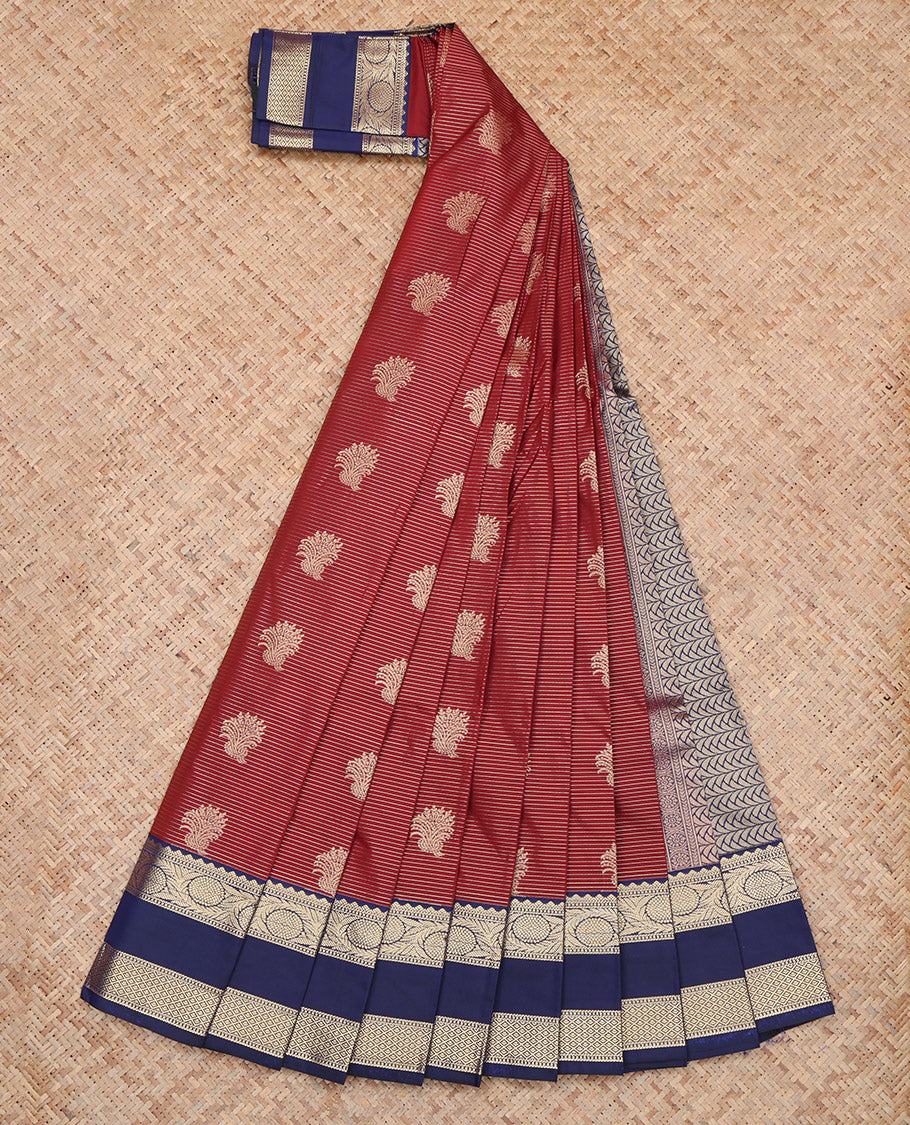 Maroon Zari Design Budget Silk Saree