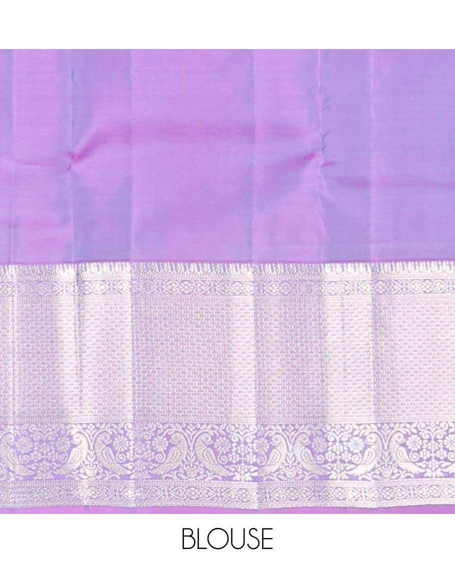 Blue zari buttas Vasundhara silk mix saree, contrast tarditional zari design border & jaal pallu