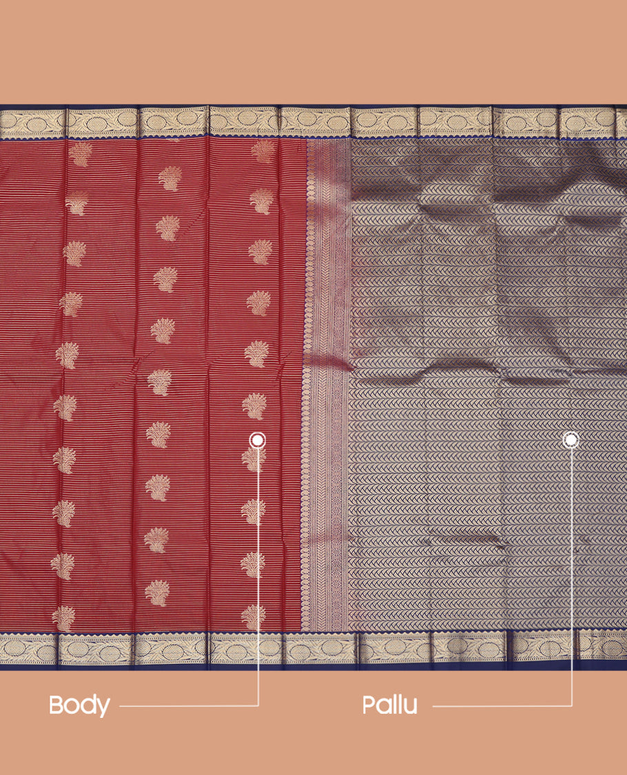 Maroon Zari Design Budget Silk Saree