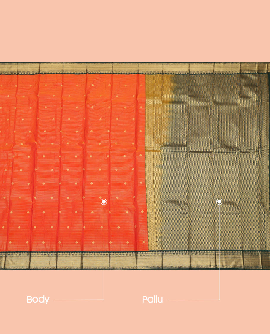 Orange Budget Silk Saree