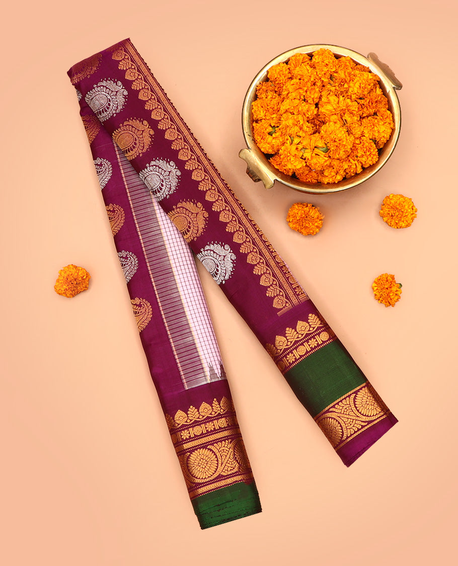 Light Purple Gadwal Silk Saree