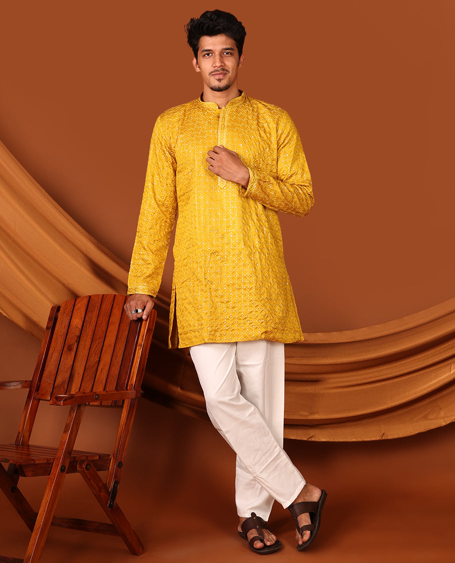 Yellow Men's Kurta