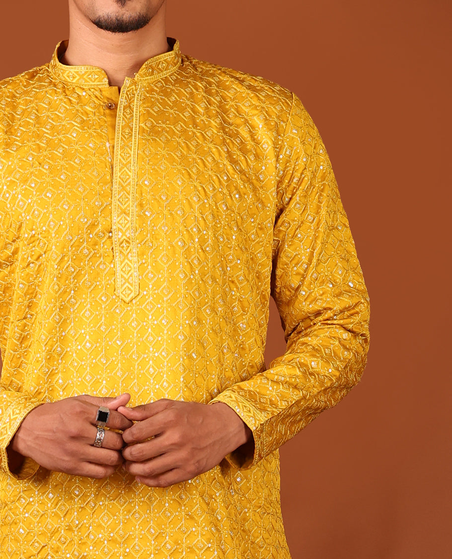 Yellow Men's Kurta