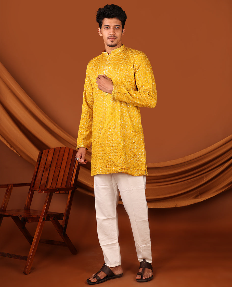 Yellow Men's Kurta