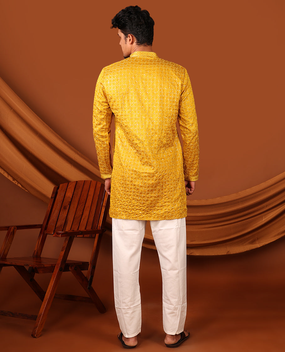Yellow Men's Kurta