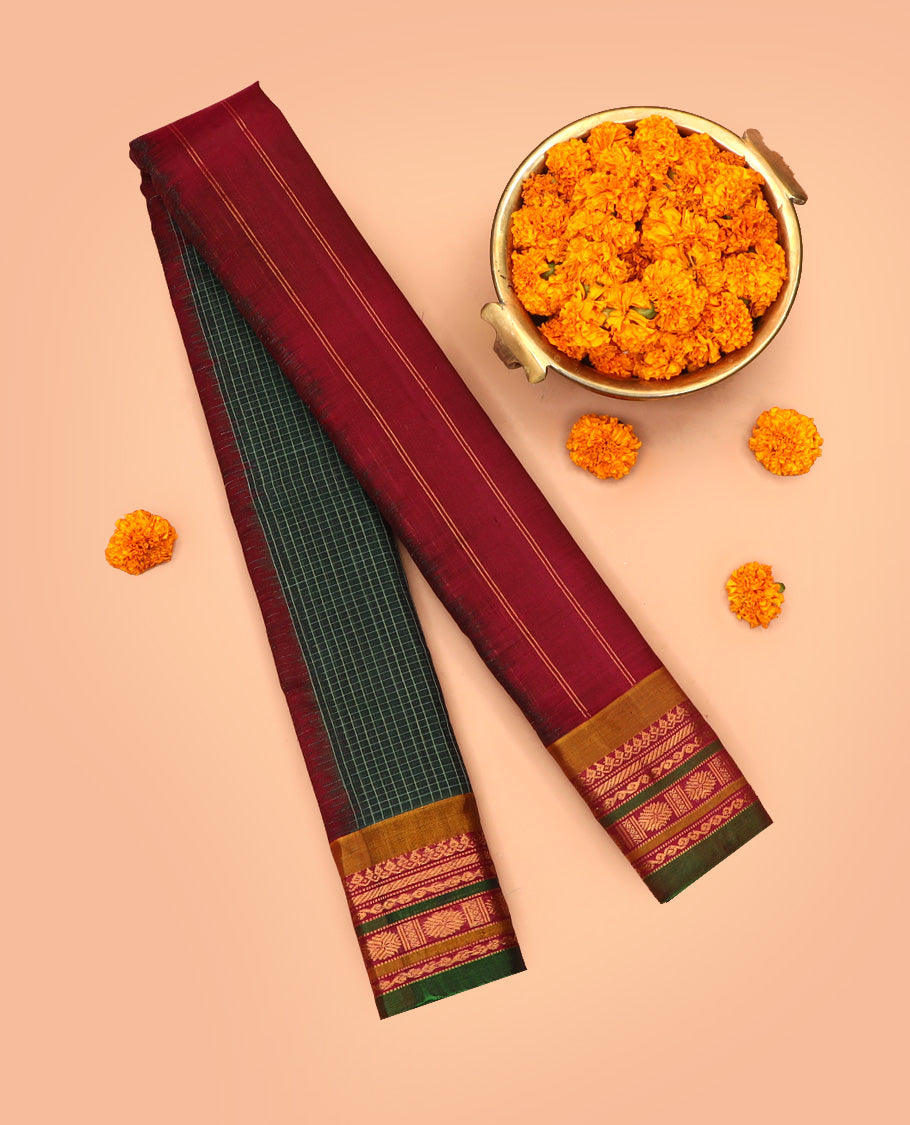 Green Gadwal Cotton Saree