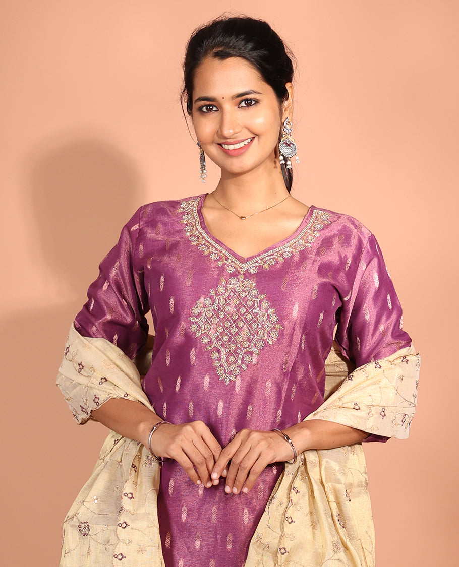 Purple Tissue Readymade Suit