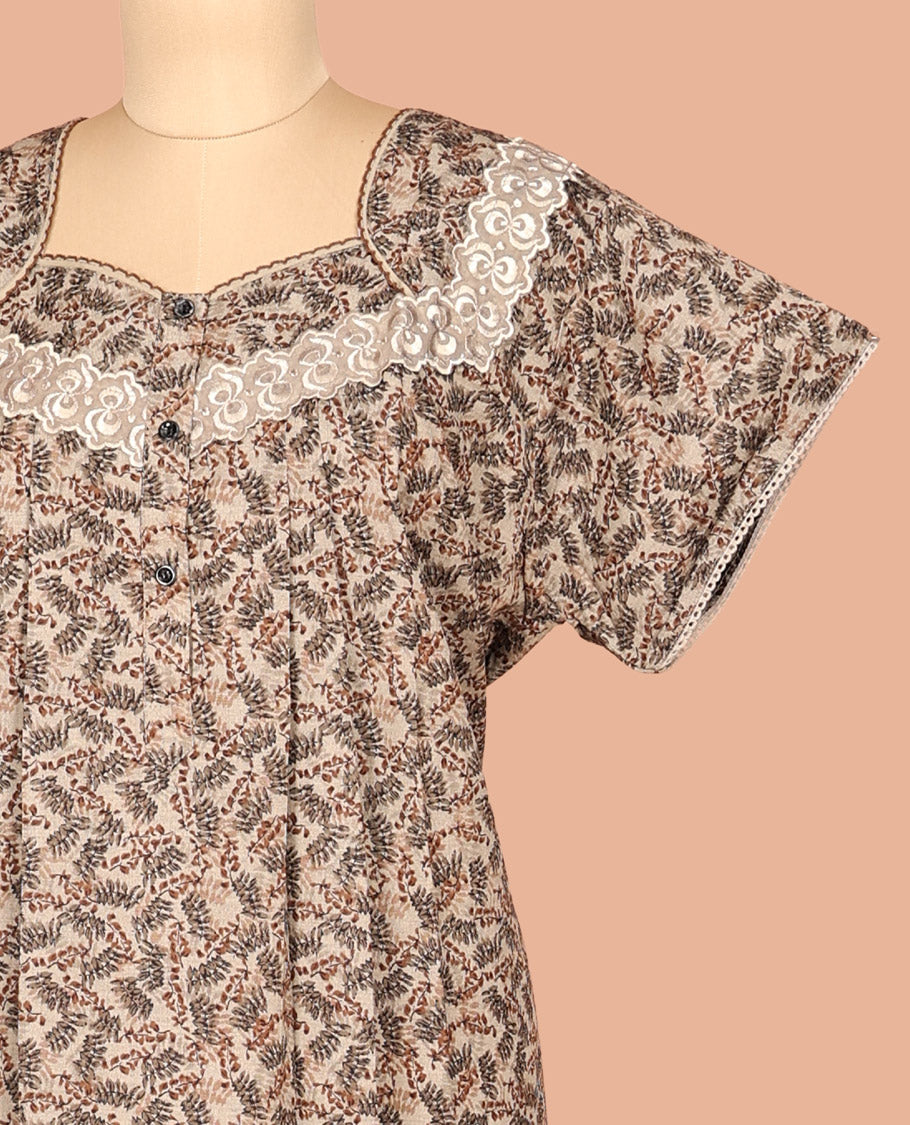 Light Sandal Cotton-Blended Nighty