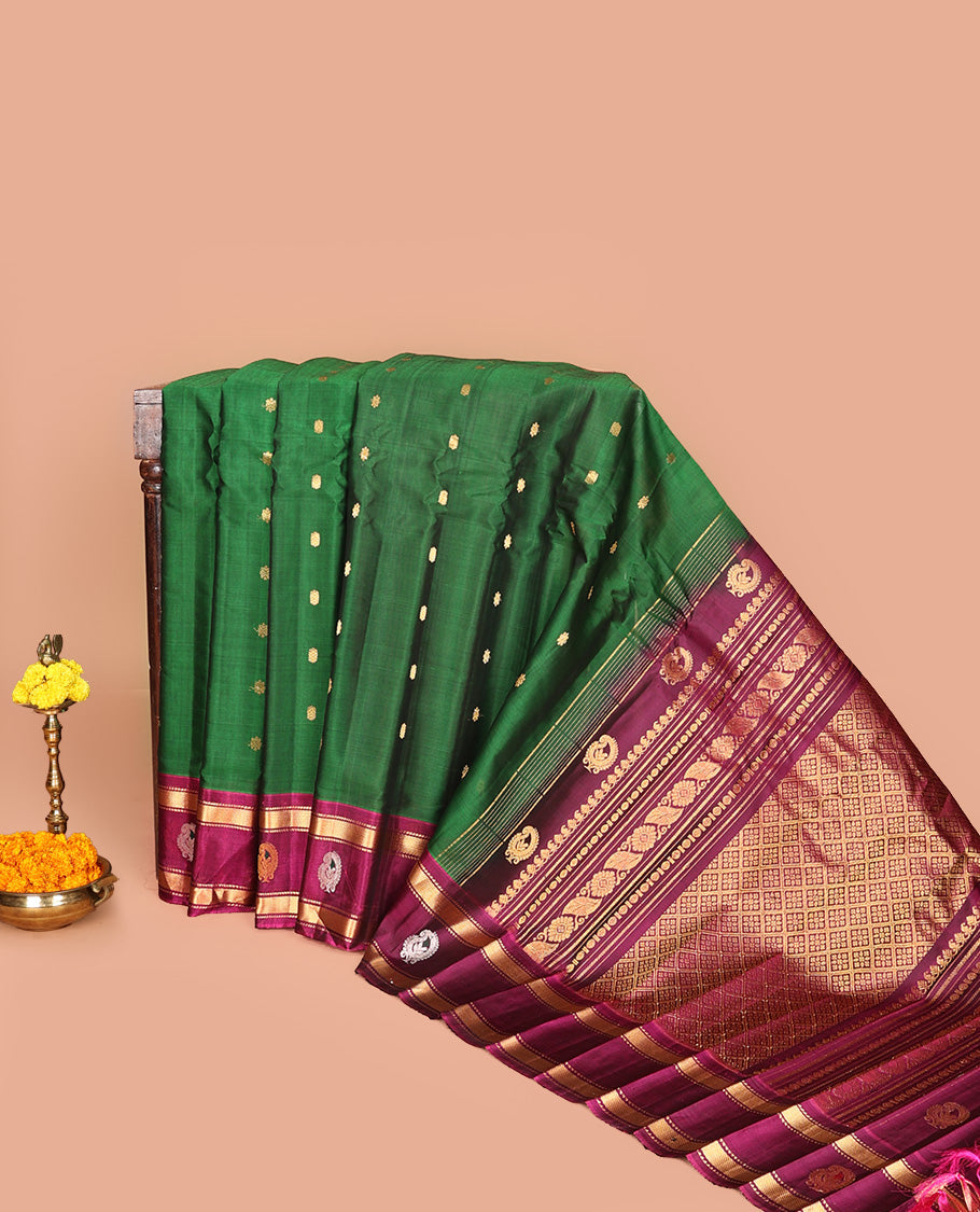 Green Gadwal Silk Saree