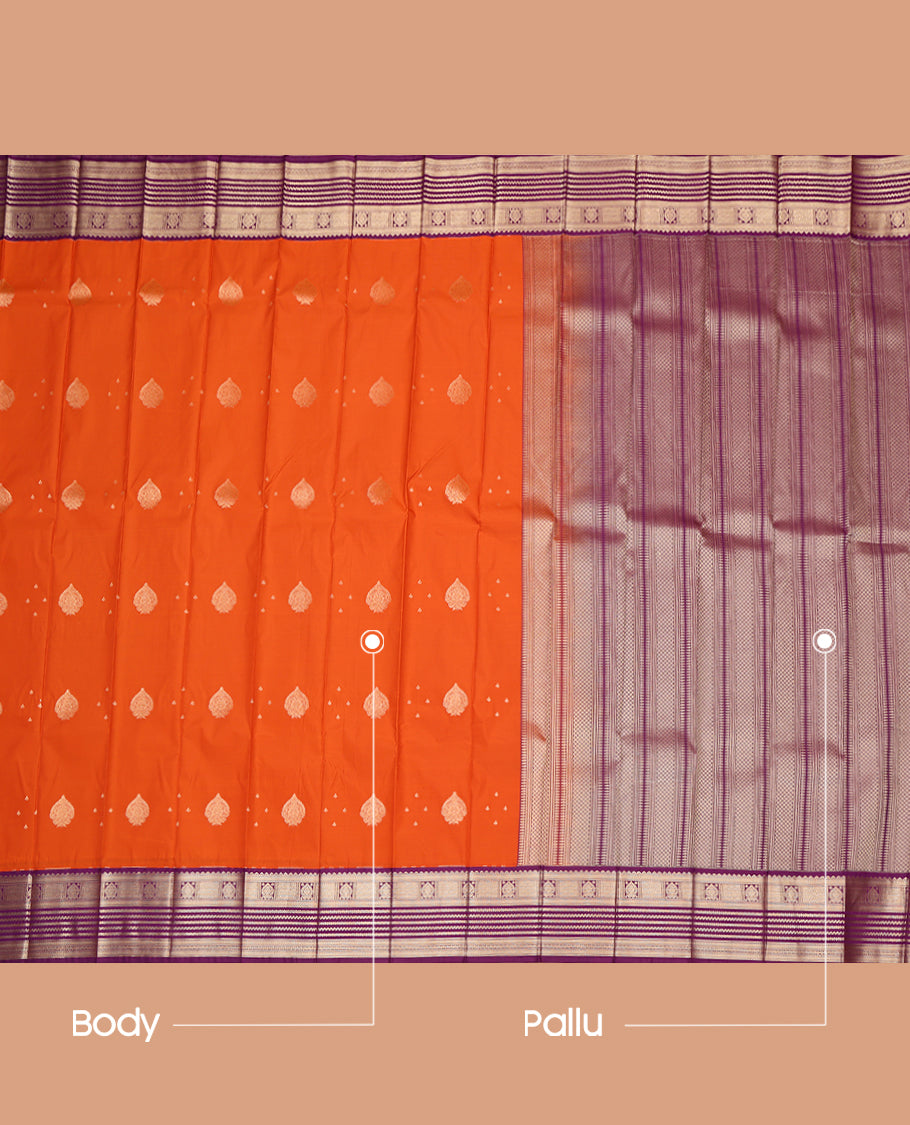 Orange Budget Silk Saree