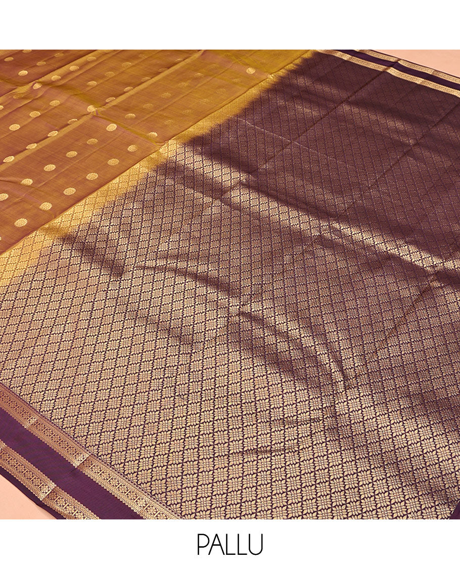 Green Vasundhara Lite Silk Mix Saree, Crafted with Kamalam Buttas All Over Its Body, Complemented by Contrast Rettai Pettu Border of Muthu, Kathir, and Kamalam Designs, Grand Jaal Pallu, and Paired with a Contrast Blouse