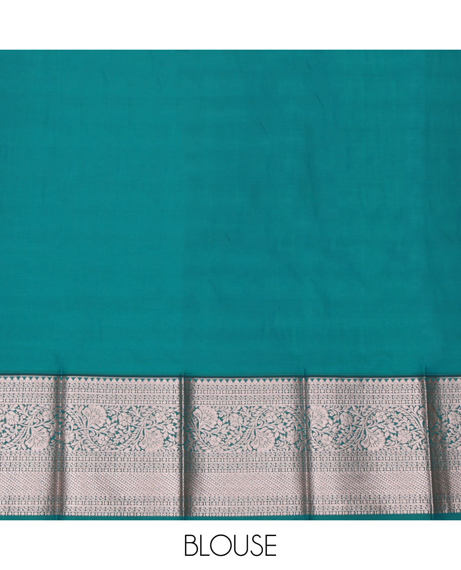 Violet Budget Silk Saree, Embellished with Zari Designs, Complemented by a Contrast Traditional Zari Border, Grand Pallu, and a Contrast Blouse