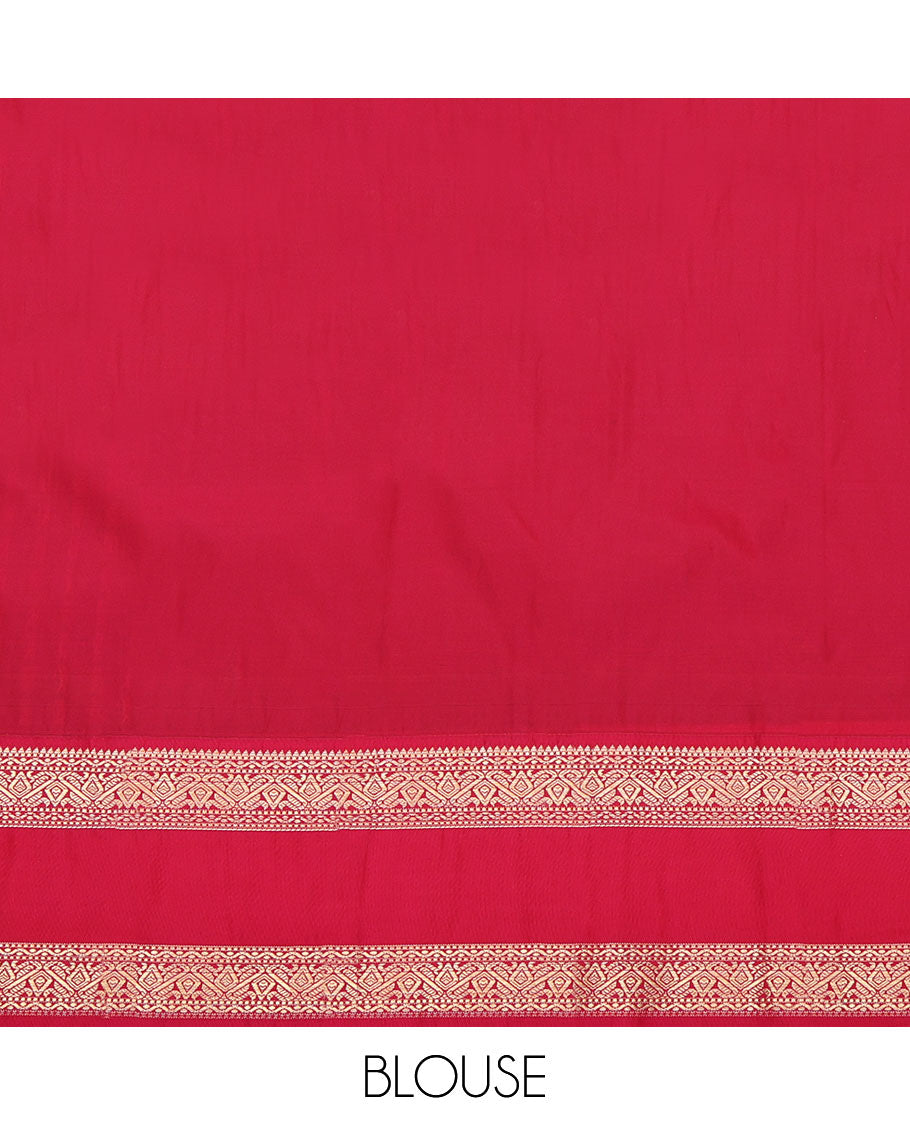 Black Budget Silk Saree, Majestically Detailed with Zari Butta Enclosed Checks on Its Body, Complemented by a Contrast Traditional Zari Designs Woven Rettai Pettu Border, Grand Pallu of Jaal Designs, and Paired with a Contrast Blouse