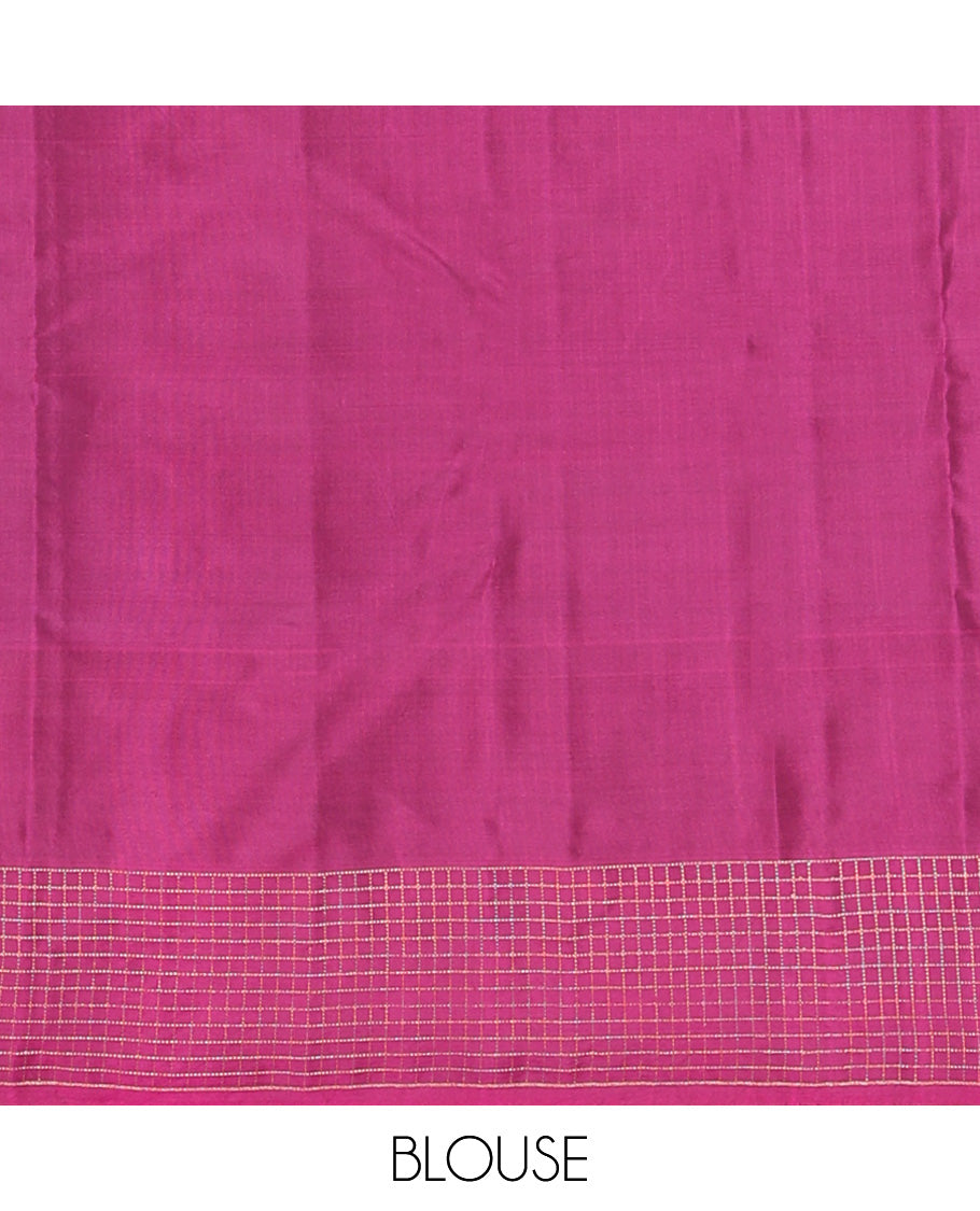 Green zari buttas Vasundhara silk mix saree, contrast zari border and pallu of jaal pallu