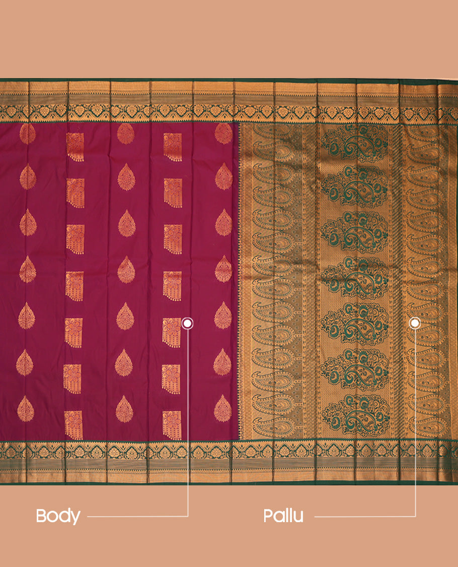 Maroon Budget Silk Saree